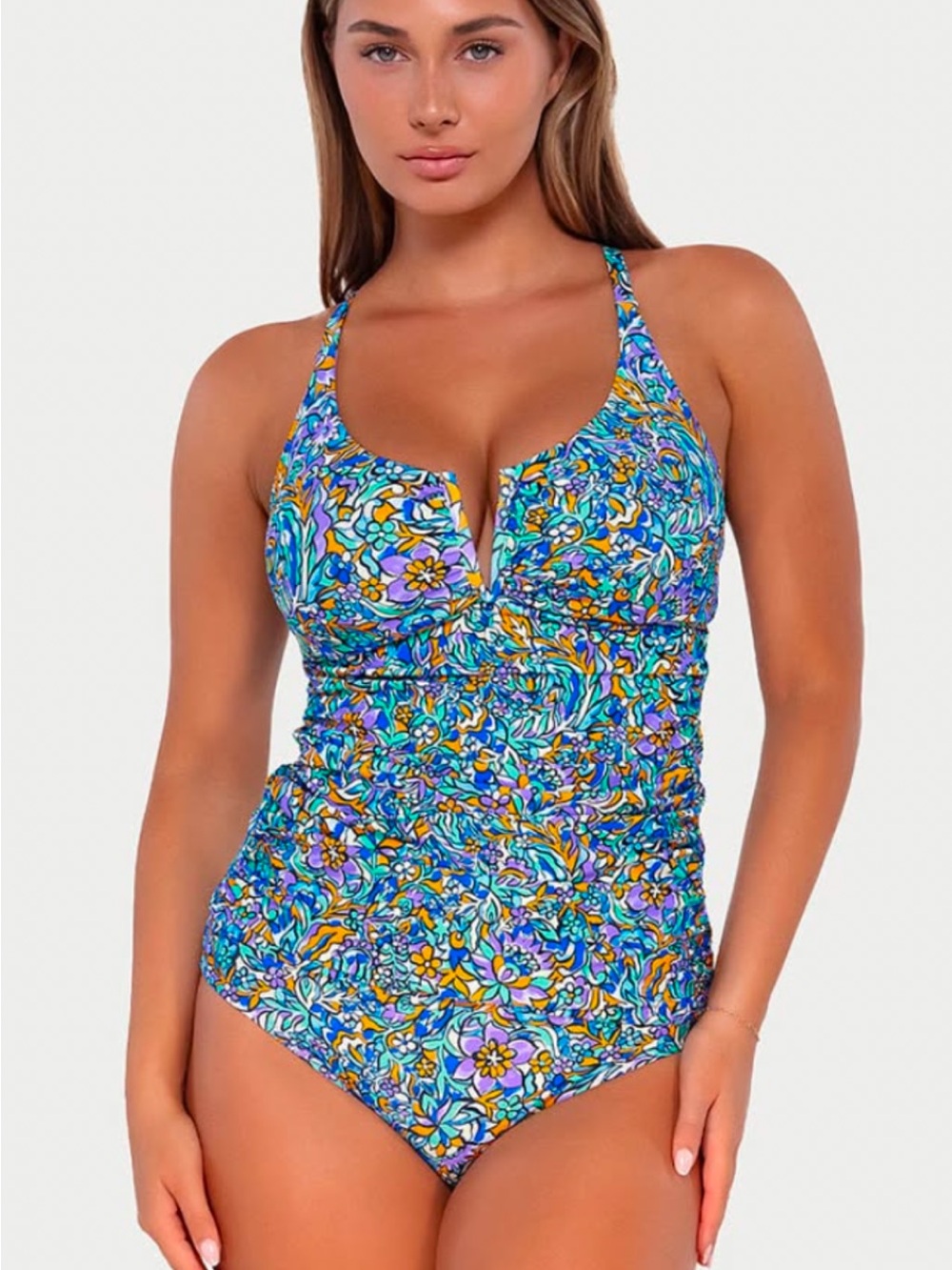 Sunsets “Pansy Fields” Zuri V-Wire Tankini